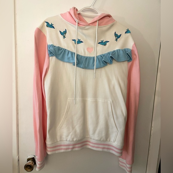 Lazy Oaf rare Disney Cinderella hoodie with ruffle cute birds and castle - Picture 3 of 6